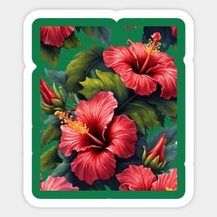 Fantasy Florals Hawaiian Hibiscus Vector Art 2 Sticker